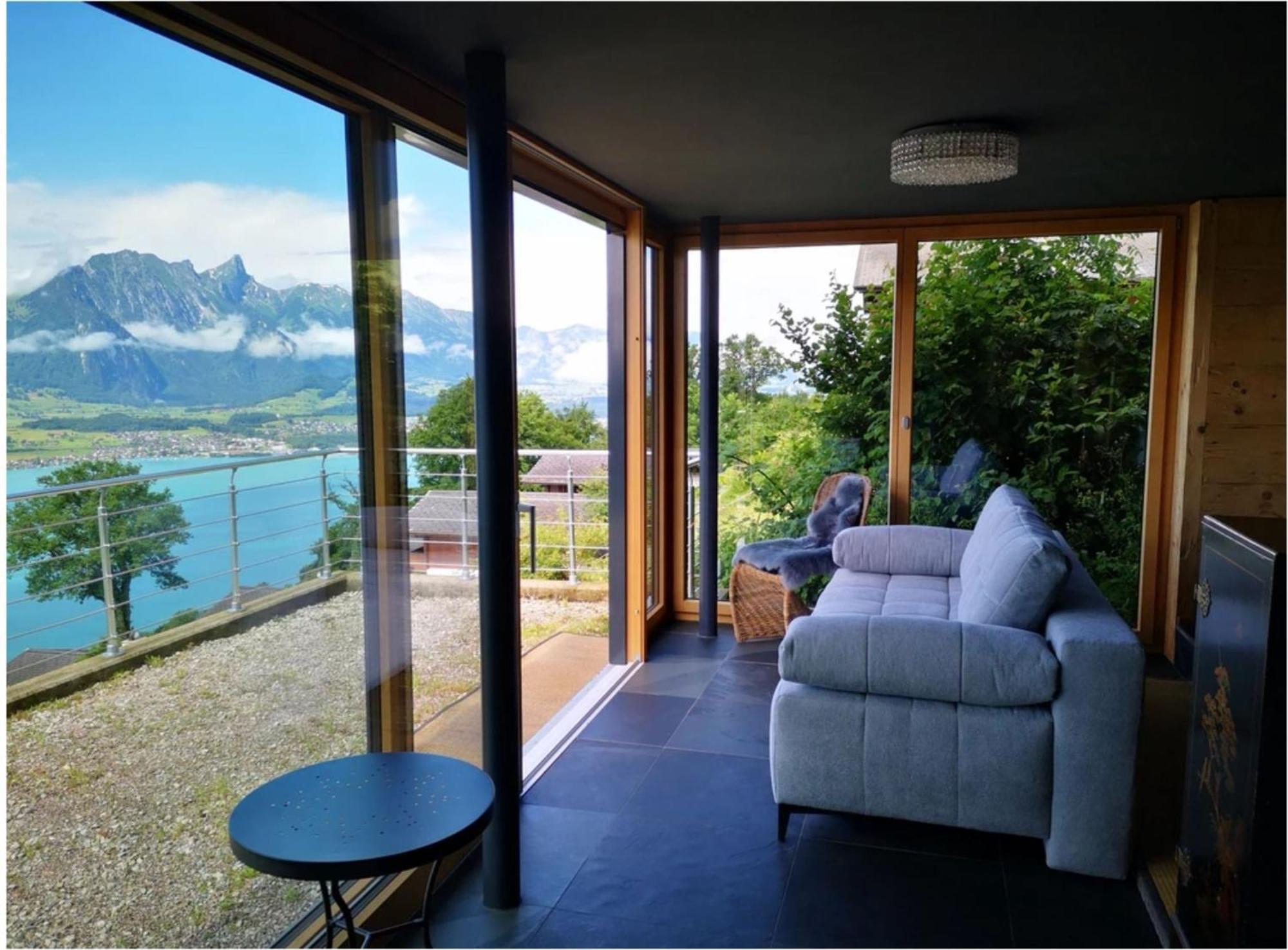 Chalet With View Of The Mountains And The Thun Lake Sigriswil Exterior photo
