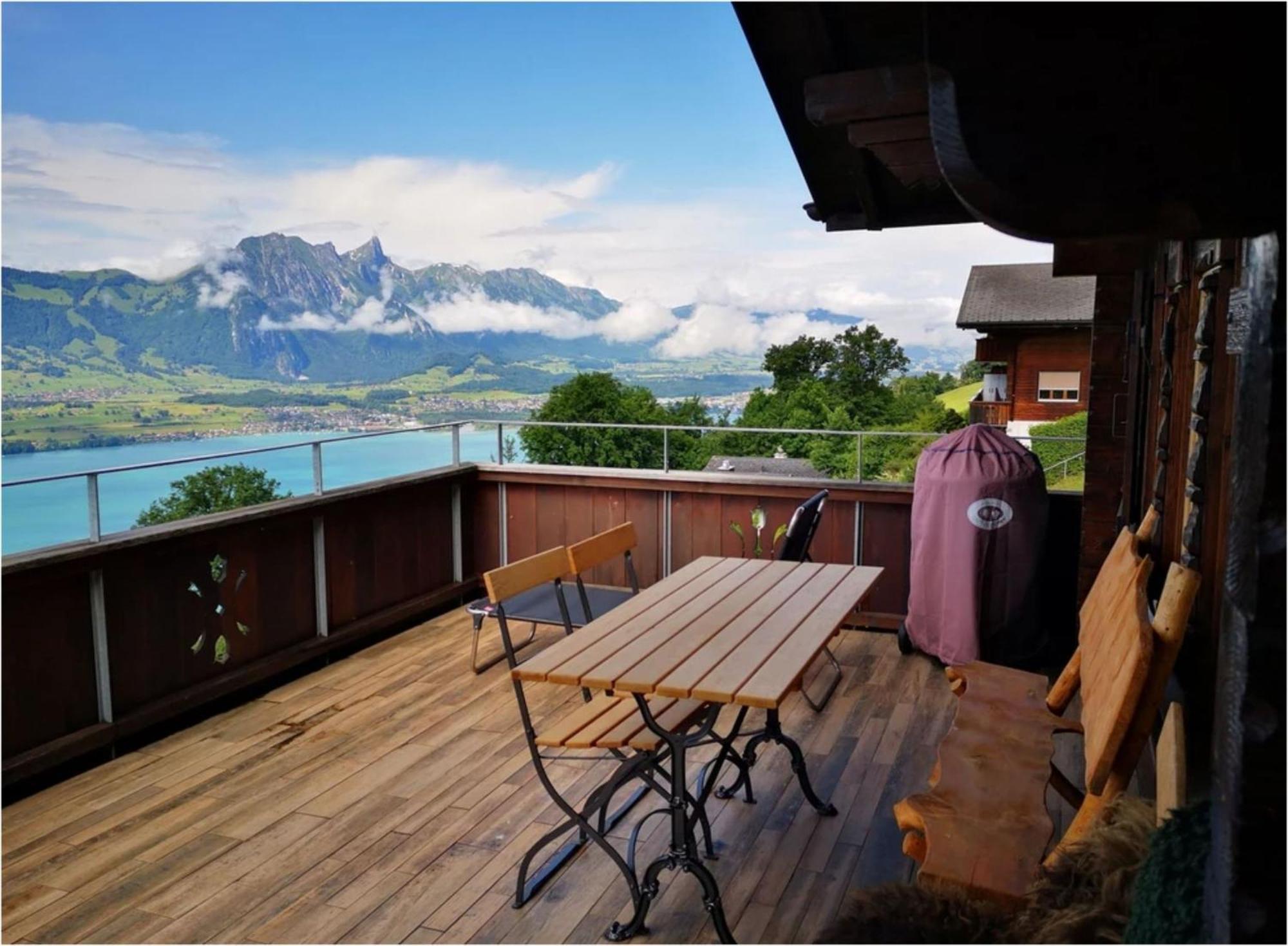Chalet With View Of The Mountains And The Thun Lake Sigriswil Exterior photo